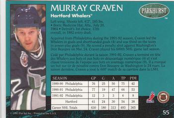 1992-93 Parkhurst #55 Murray Craven Back