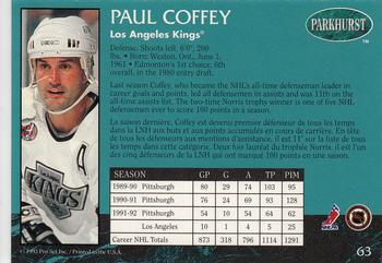 1992-93 Parkhurst #63 Paul Coffey Back