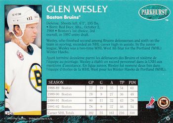 1992-93 Parkhurst #6 Glen Wesley Back