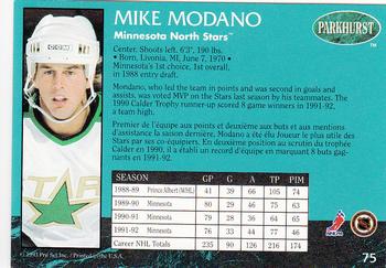 1992-93 Parkhurst #75 Mike Modano Back