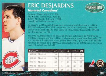 1992-93 Parkhurst #80 Eric Desjardins Back