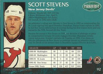 1992-93 Parkhurst #92 Scott Stevens Back