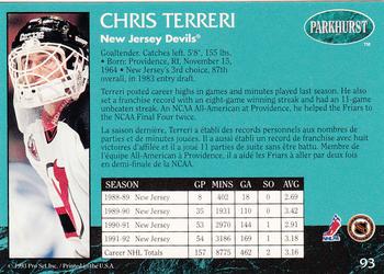 1992-93 Parkhurst #93 Chris Terreri Back