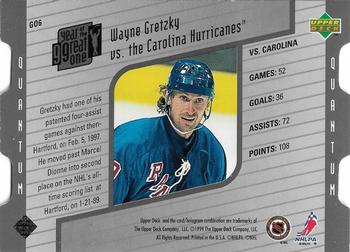 1998-99 Upper Deck - Year of the Great One Tier 1 (Quantum Silver) #GO6 Wayne Gretzky Back