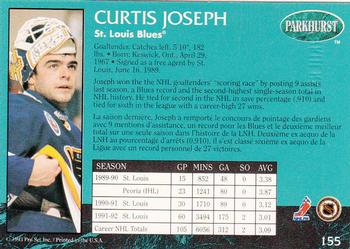1992-93 Parkhurst - Emerald Ice #155 Curtis Joseph Back