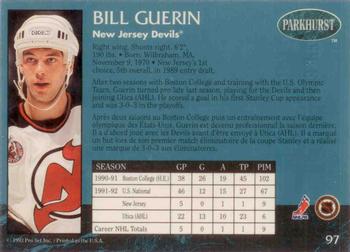 1992-93 Parkhurst - Emerald Ice #97 Bill Guerin Back