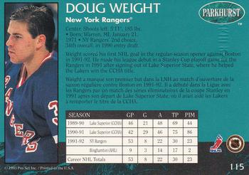 1992-93 Parkhurst - Emerald Ice #115 Doug Weight Back