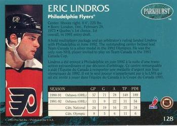 1992-93 Parkhurst - Emerald Ice #128 Eric Lindros Back