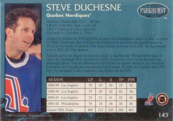 1992-93 Parkhurst - Emerald Ice #143 Steve Duchesne Back