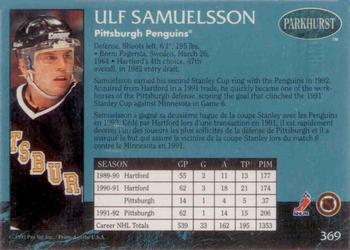1992-93 Parkhurst - Emerald Ice #369 Ulf Samuelsson Back
