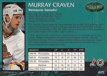 1992-93 Parkhurst - Emerald Ice #495 Murray Craven Back