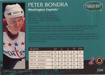 1992-93 Parkhurst - Emerald Ice #204 Peter Bondra Back