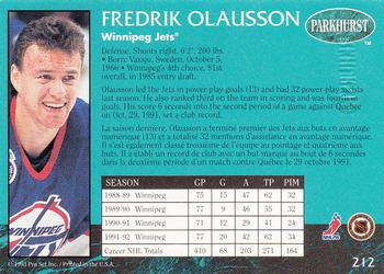 1992-93 Parkhurst - Emerald Ice #212 Fredrik Olausson Back
