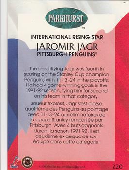 1992-93 Parkhurst - Emerald Ice #220 Jaromir Jagr Back