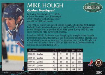 1992-93 Parkhurst - Emerald Ice #380 Mike Hough Back