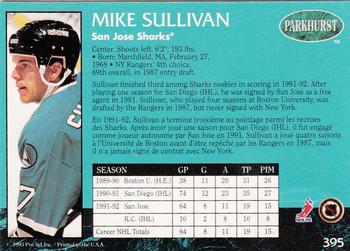 1992-93 Parkhurst - Emerald Ice #395 Mike Sullivan Back