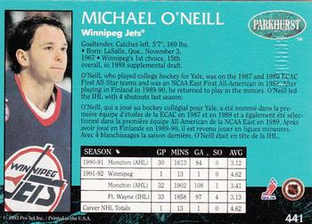 1992-93 Parkhurst - Emerald Ice #441 Mike O'Neill Back
