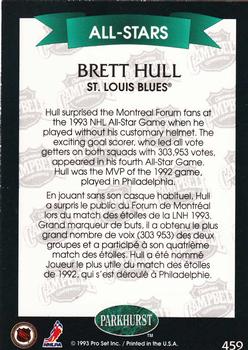 1992-93 Parkhurst - Emerald Ice #459 Brett Hull Back