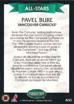 1992-93 Parkhurst - Emerald Ice #460 Pavel Bure Back