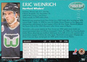 1992-93 Parkhurst - Emerald Ice #56 Eric Weinrich Back