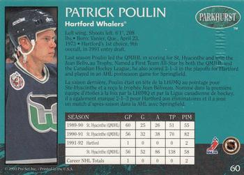 1992-93 Parkhurst - Emerald Ice #60 Patrick Poulin Back