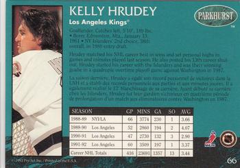 1992-93 Parkhurst - Emerald Ice #66 Kelly Hrudey Back