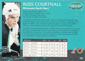 1992-93 Parkhurst - Emerald Ice #78 Russ Courtnall Back