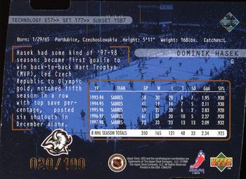 1998-99 Upper Deck UD3 - Die Cuts #177 Dominik Hasek Back