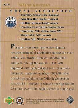 1999 Upper Deck Wayne Gretzky Living Legend - Great Accolades #GA8 Most Assists One Season: 163 Back