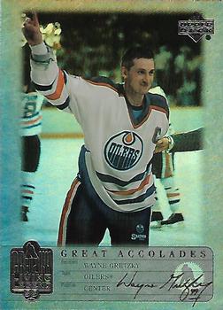 1999 Upper Deck Wayne Gretzky Living Legend - Great Accolades #GA22 Most 50-or-more Goal Seasons: 9 Front