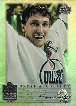 1999 Upper Deck Wayne Gretzky Living Legend - Great Accolades #GA23 Most 60-or-more Goal Seasons: 5 Front