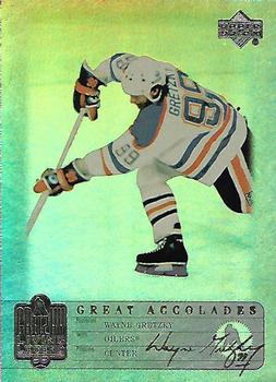 1999 Upper Deck Wayne Gretzky Living Legend - Great Accolades #GA28 Most Three-or-more Goal Games One Season: 10 Front