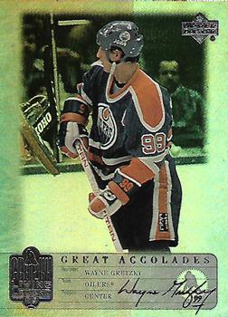 1999 Upper Deck Wayne Gretzky Living Legend - Great Accolades #GA30 Longest Consecutive Game Point Streak: 51 Front