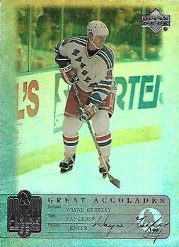 1999 Upper Deck Wayne Gretzky Living Legend - Great Accolades #GA33 Most Career Playoff Assists: 260 Front