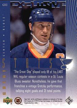 1999 Upper Deck Wayne Gretzky Living Legend - Great Stats #GS3 Wayne Gretzky Back