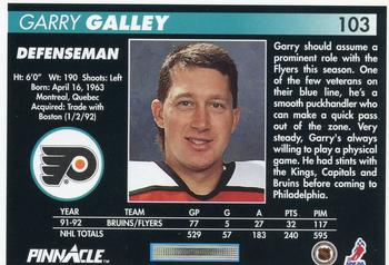 1992-93 Pinnacle #103 Garry Galley Back