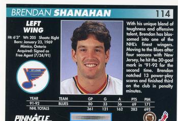 1992-93 Pinnacle #114 Brendan Shanahan Back