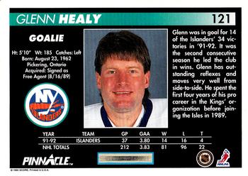 1992-93 Pinnacle #121 Glenn Healy Back