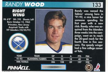 1992-93 Pinnacle #133 Randy Wood Back