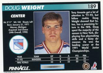 1992-93 Pinnacle #189 Doug Weight Back