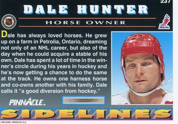1992-93 Pinnacle #237 Dale Hunter Back