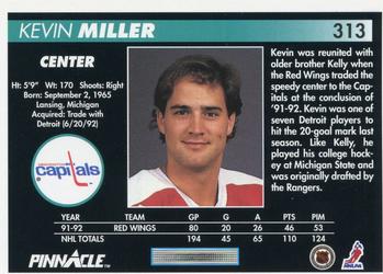 1992-93 Pinnacle #313 Kevin Miller Back