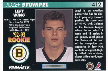 1992-93 Pinnacle #412 Jozef Stumpel Back