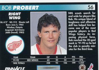 1992-93 Pinnacle #56 Bob Probert Back