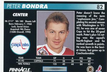 1992-93 Pinnacle #82 Peter Bondra Back