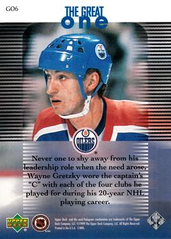 1999 Upper Deck Wayne Gretzky Living Legend - The Great One #GO6 Wayne Gretzky (Leadership) Back