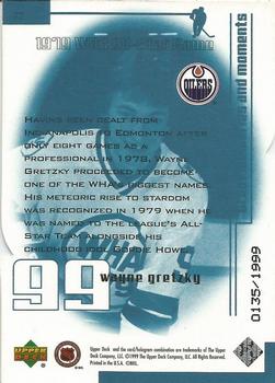 1999 Upper Deck Wayne Gretzky Living Legend - Year of the Great One #77 Wayne Gretzky (Playing with Gordle in WHA All-Star) Back
