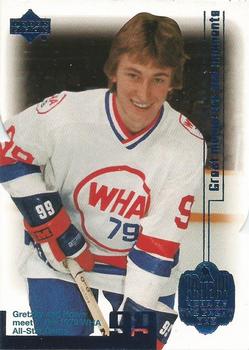 1999 Upper Deck Wayne Gretzky Living Legend - Year of the Great One #77 Wayne Gretzky (Playing with Gordle in WHA All-Star) Front