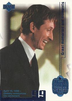 1999 Upper Deck Wayne Gretzky Living Legend - Year of the Great One #96 Wayne Gretzky (Announces Retirement) Front