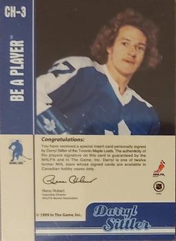 1999-00 Be a Player Memorabilia - Canadian Hobby Autographs #CH-3 Darryl Sittler Back